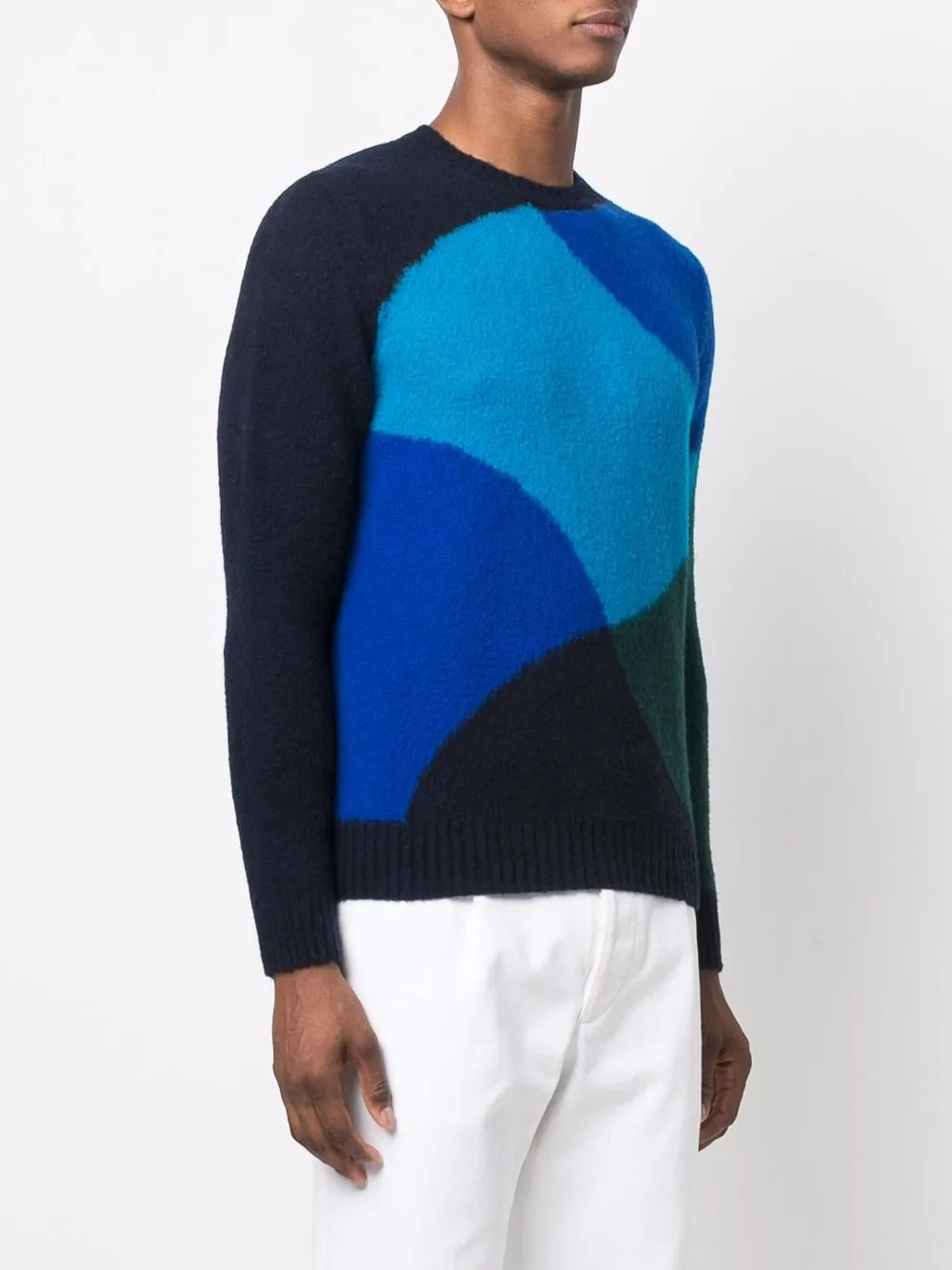 Drumohr Trui met colourblocking Blauw