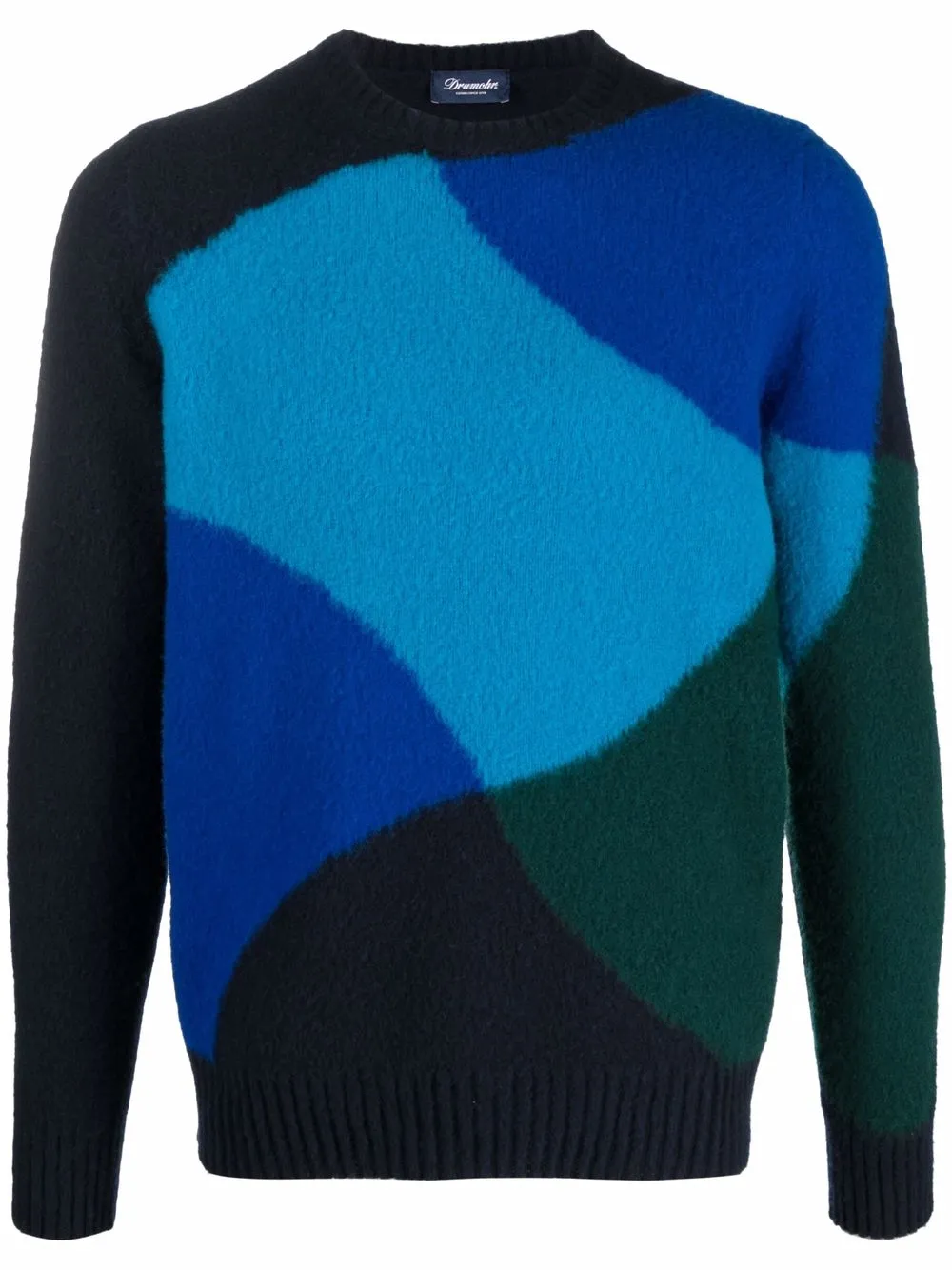 Drumohr Trui met colourblocking Blauw