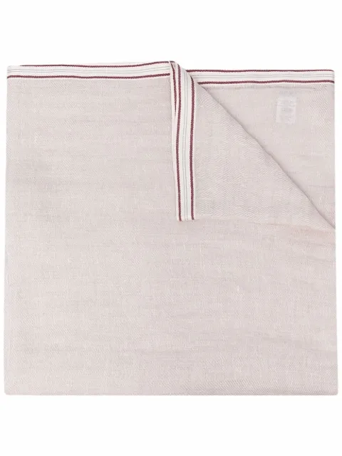 Brunello Cucinelli وشاح بأطراف مخططة