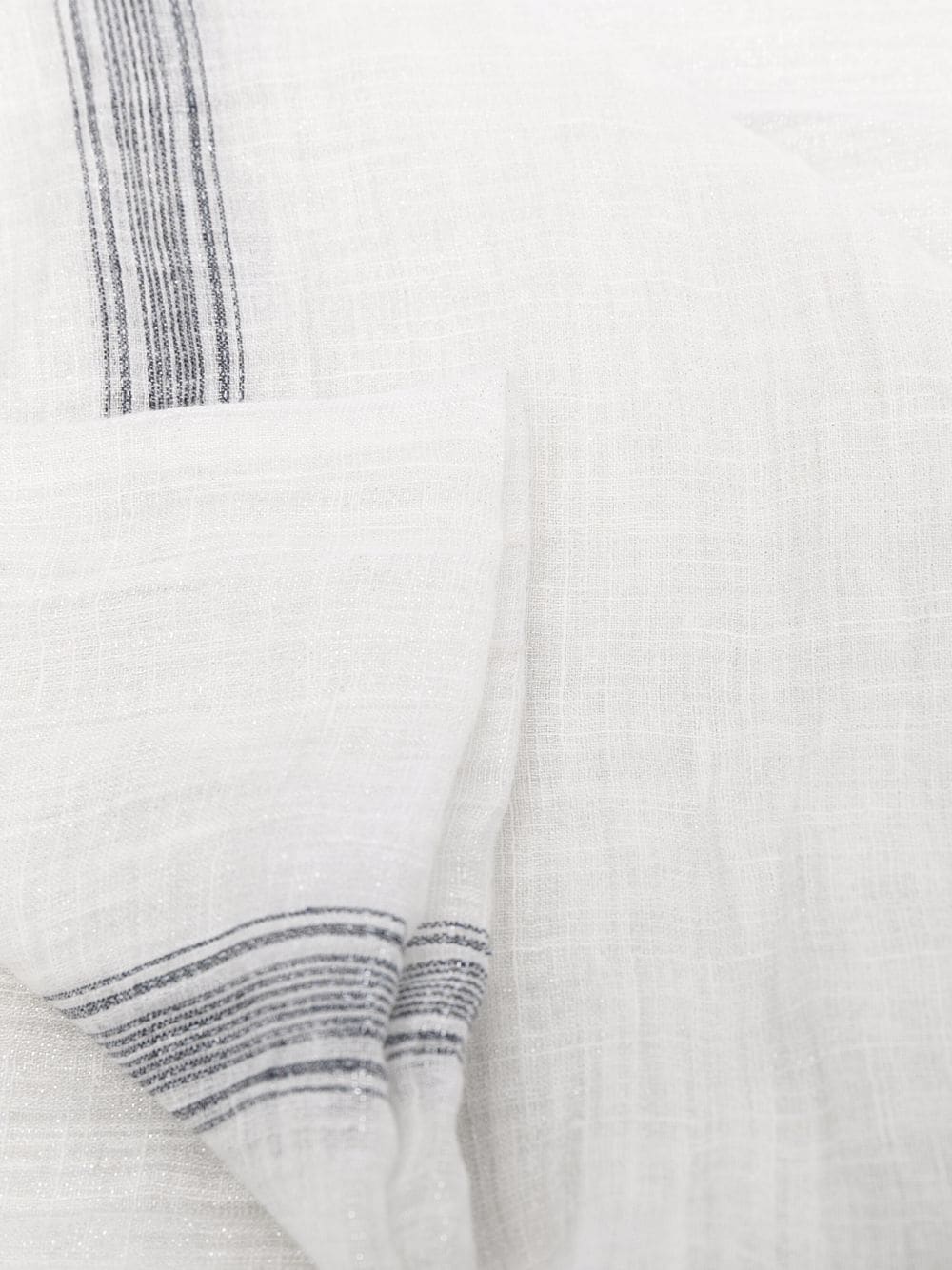 Shop Brunello Cucinelli Stripe Pattern Scarf In Weiss