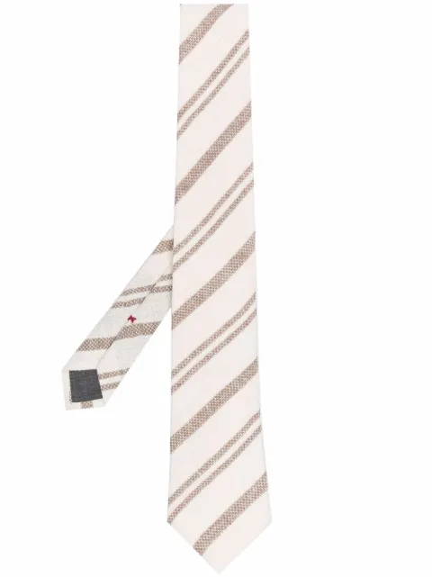 Brunello Cucinelli corbata con motivo de rayas