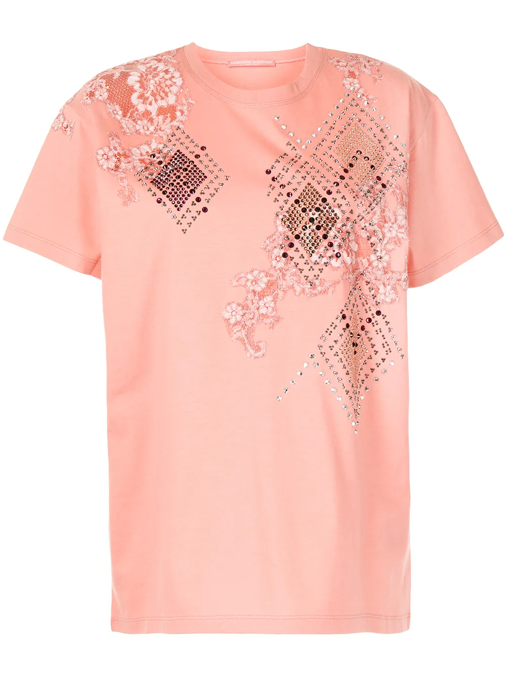 

Ermanno Scervino playera oversize con encaje floral - Rosado