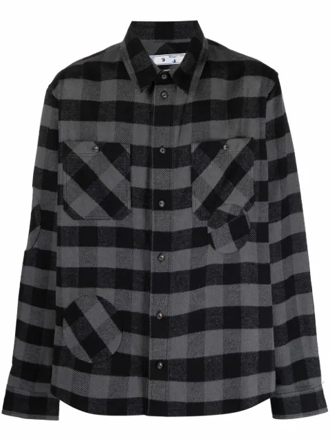 Off-White check patch-detail shirt