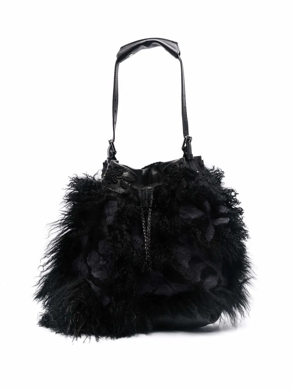 фото Numero 10 shearling-trim tote bag