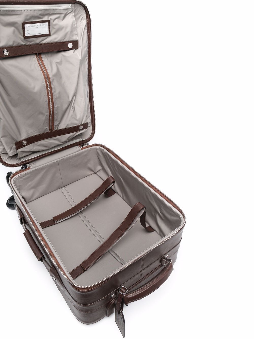 фото Brunello cucinelli кожаный чемодан на колесиках