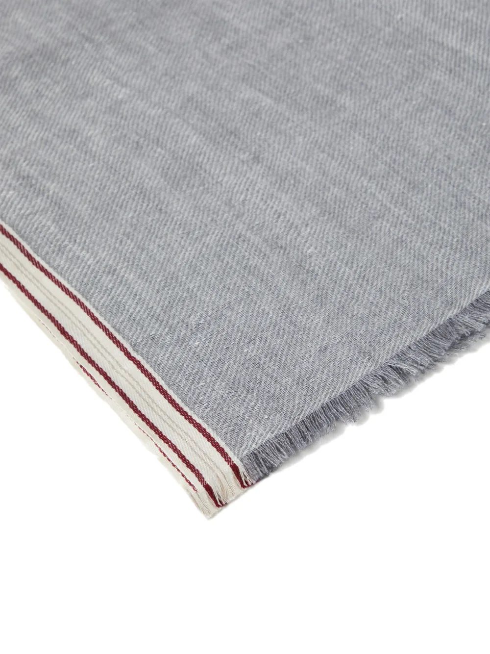 Brunello Cucinelli Solid Border Scarf In Grau