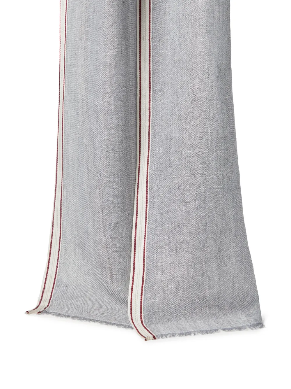 Shop Brunello Cucinelli Solid Border Scarf In Grau