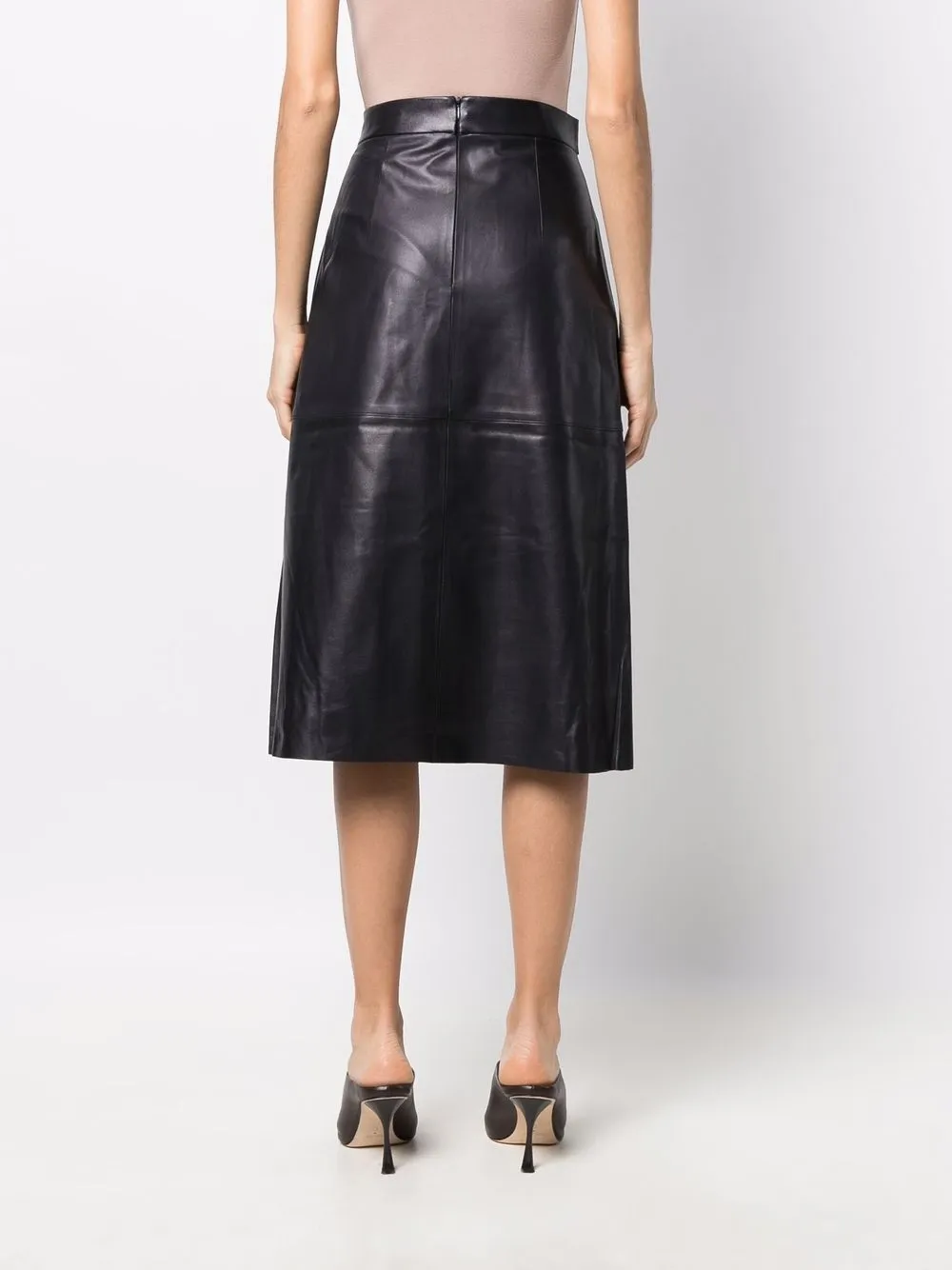 фото Aeron кожаная юбка миди а-силуэта