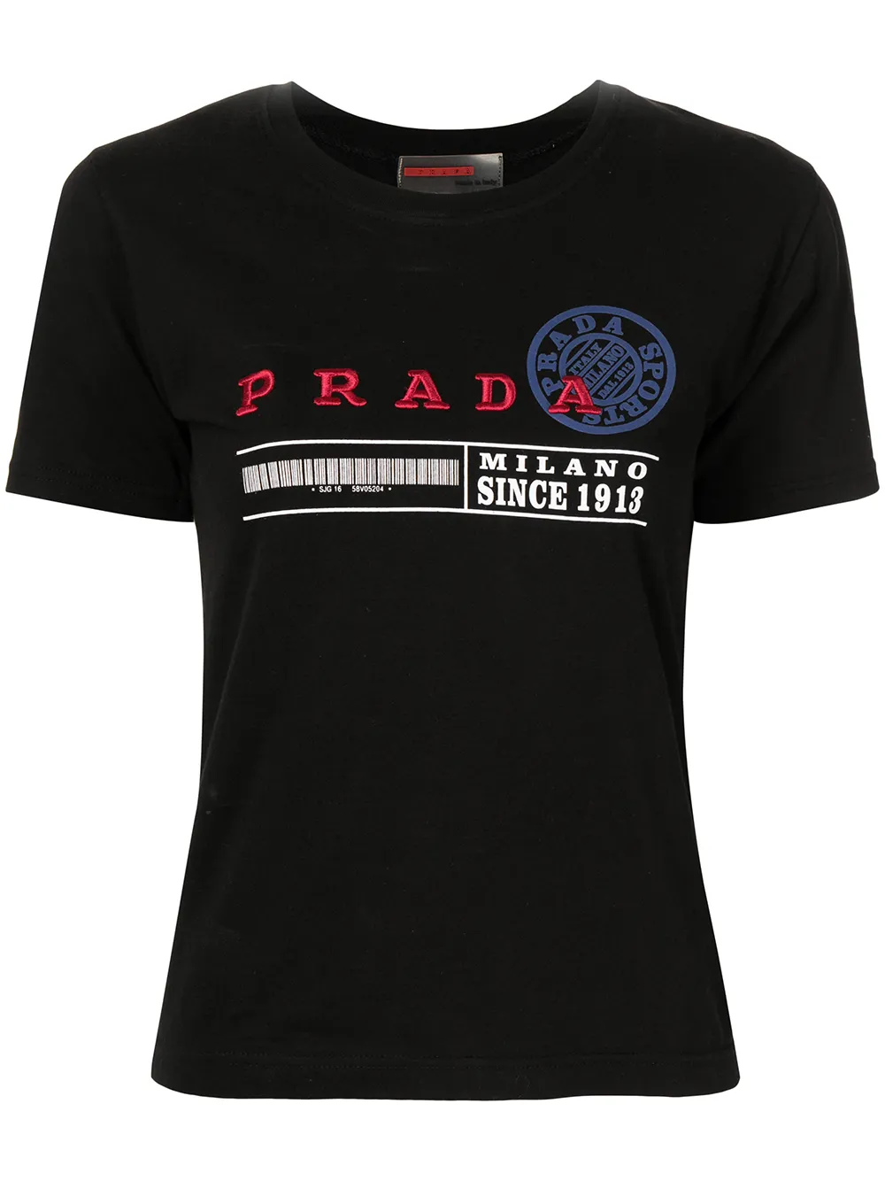 Pre-owned Prada 2000s Logo Print T-shirt In Black