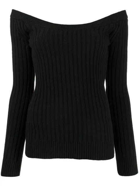 Erdem Harper off-shoulder ribbed knit jumper