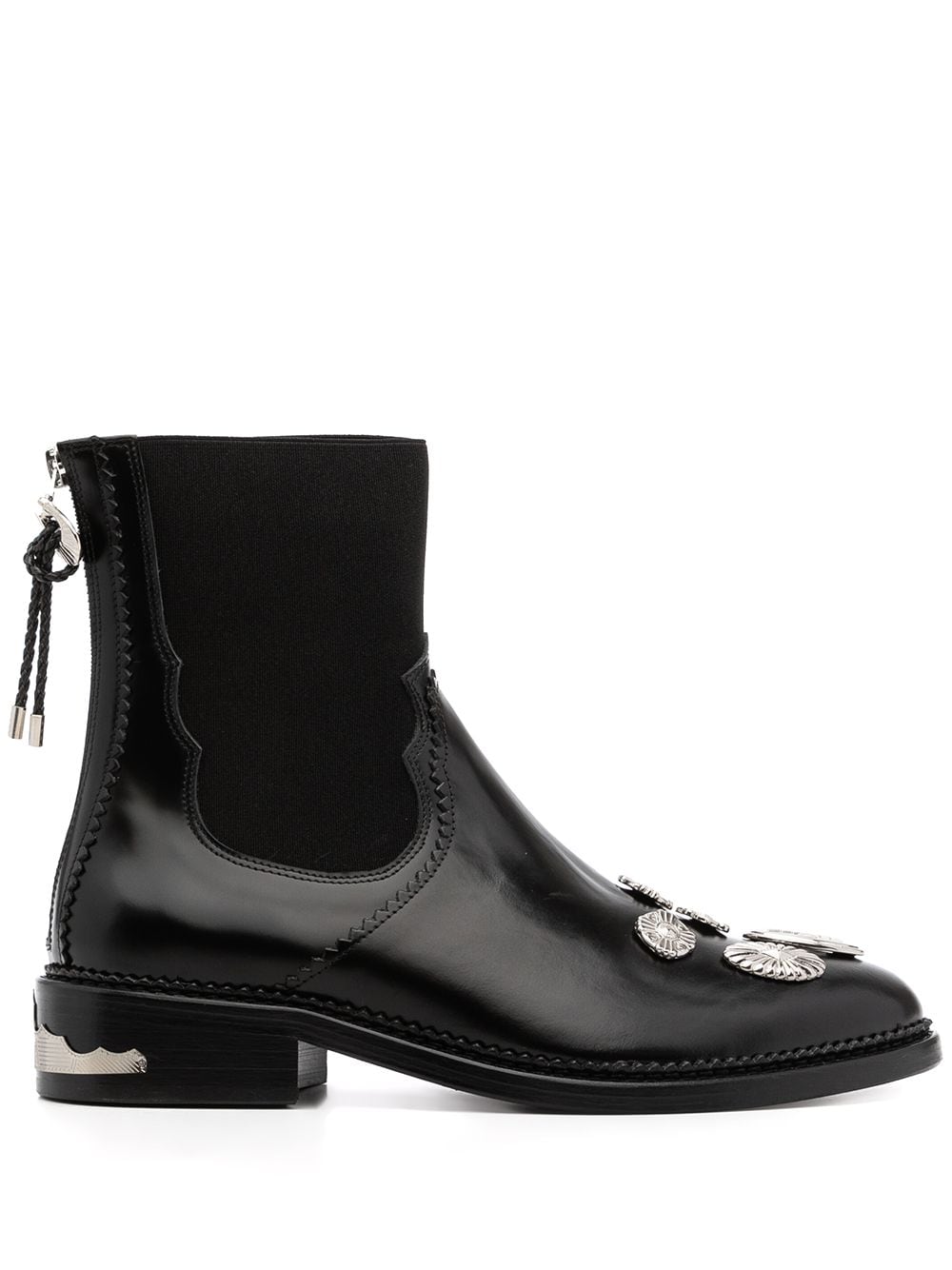 Image 1 of Toga Pulla mix-badge leather ankle boots