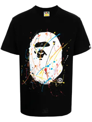 A BATHING APE® Ape Paint splatter-print T-shirt - Farfetch