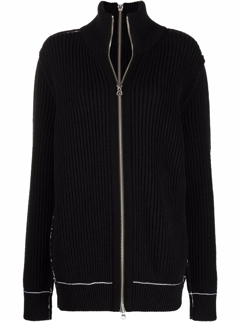MM6 Maison Margiela кардиган в рубчик на молнии