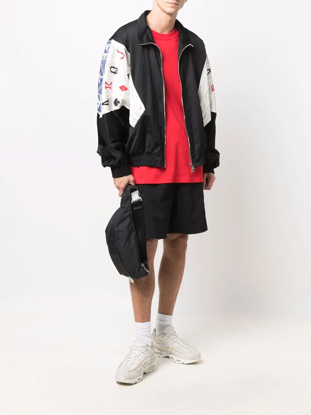 card print track jacket