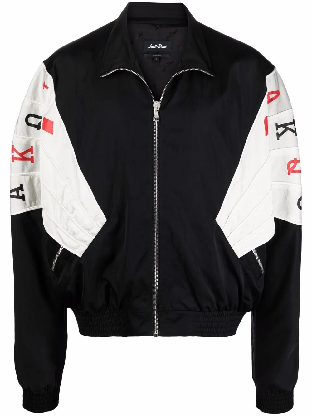 card print track jacket