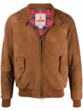 Baracuta zip-up suede bomber jacket - Brown