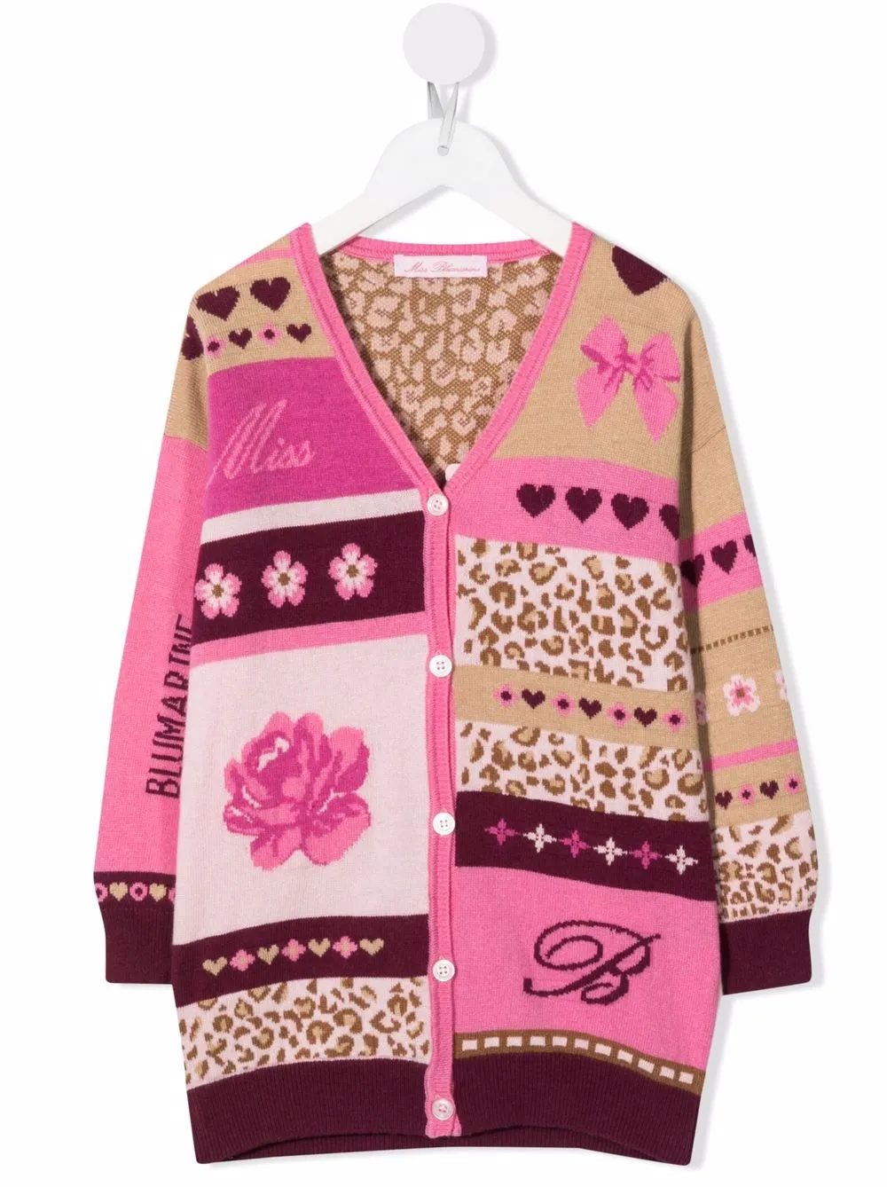 Miss Blumarine кардиган с вышивкой в технике пэчворк