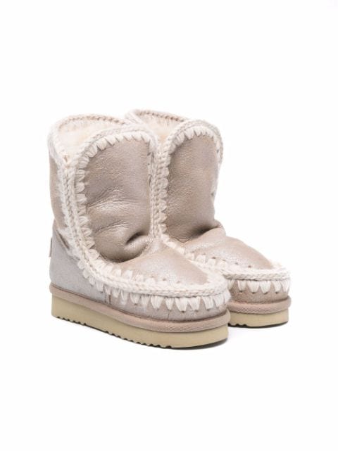 Mou Kids whipstitch-detail boots