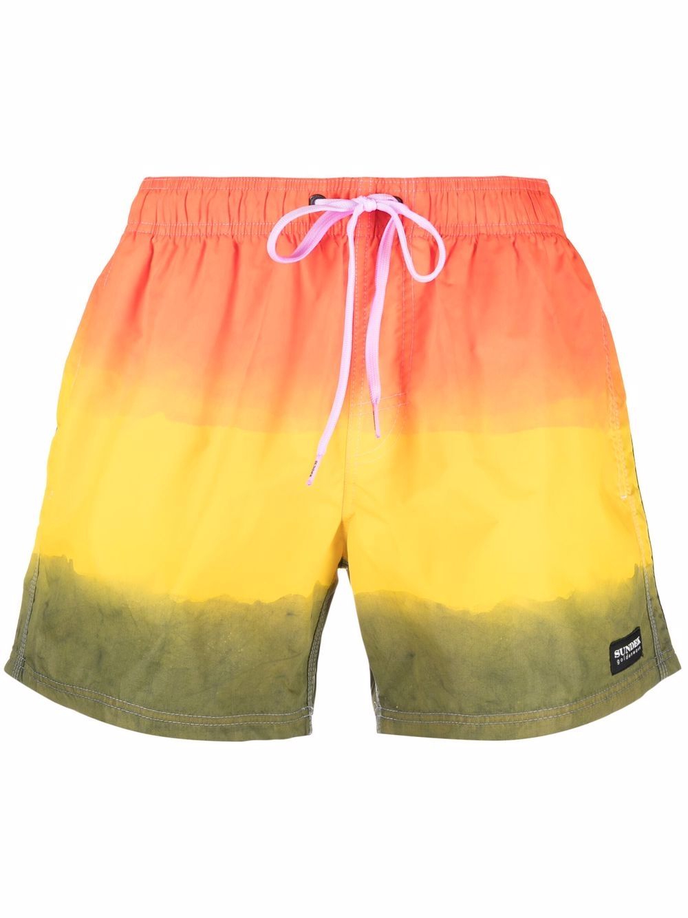 

Sundek logo-patch tie-dye swim shorts - Orange