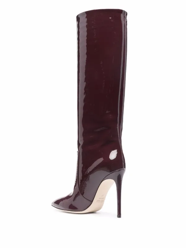 Knee high patent clearance boots