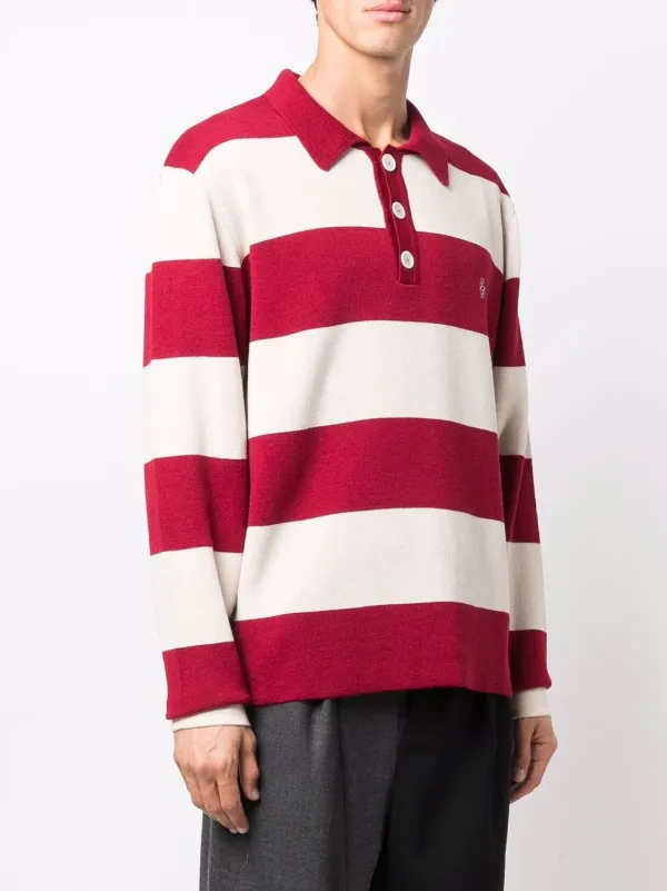 Drôle De Monsieur Striped Knitted Polo 