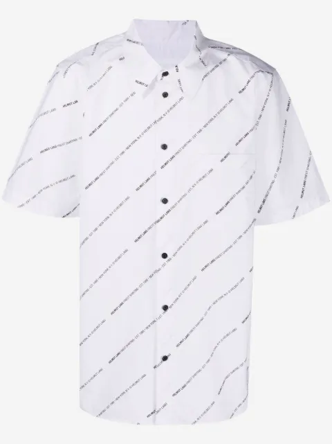 Helmut Lang Camisa de algodão com estampa de logo