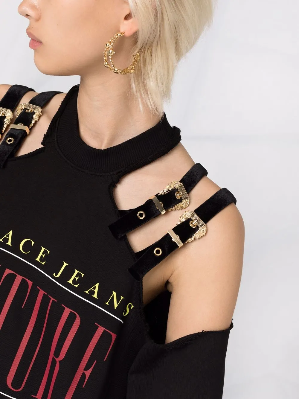фото Versace jeans couture платье с ремешками и логотипом