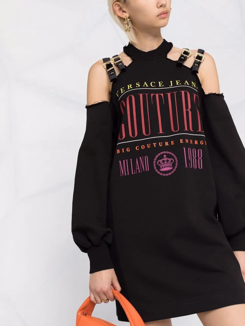 фото Versace jeans couture платье с ремешками и логотипом