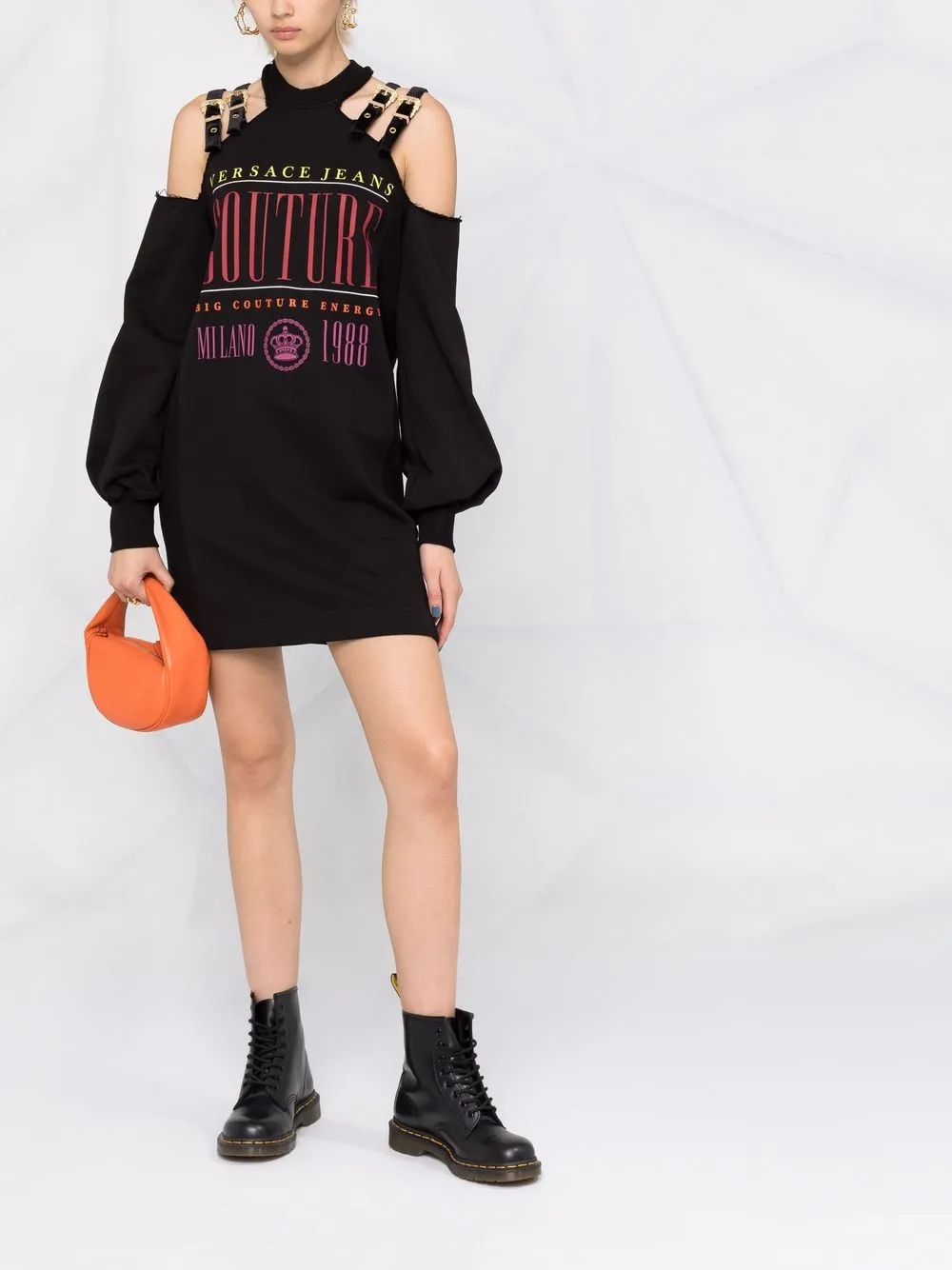 фото Versace jeans couture платье с ремешками и логотипом