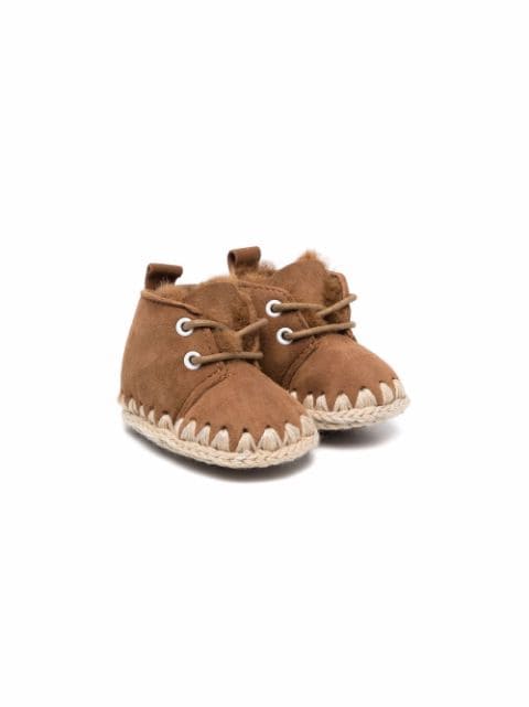 Mou Kids lace-up suede boots