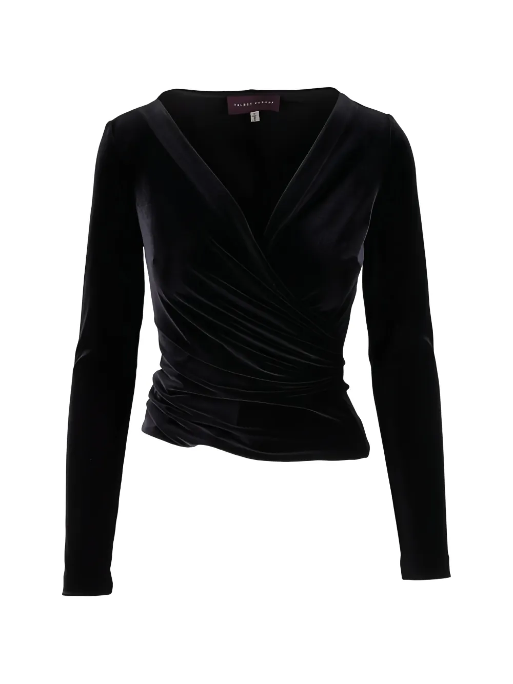 Talbot Runhof Cassiopeia velvet V-neck top - Nero