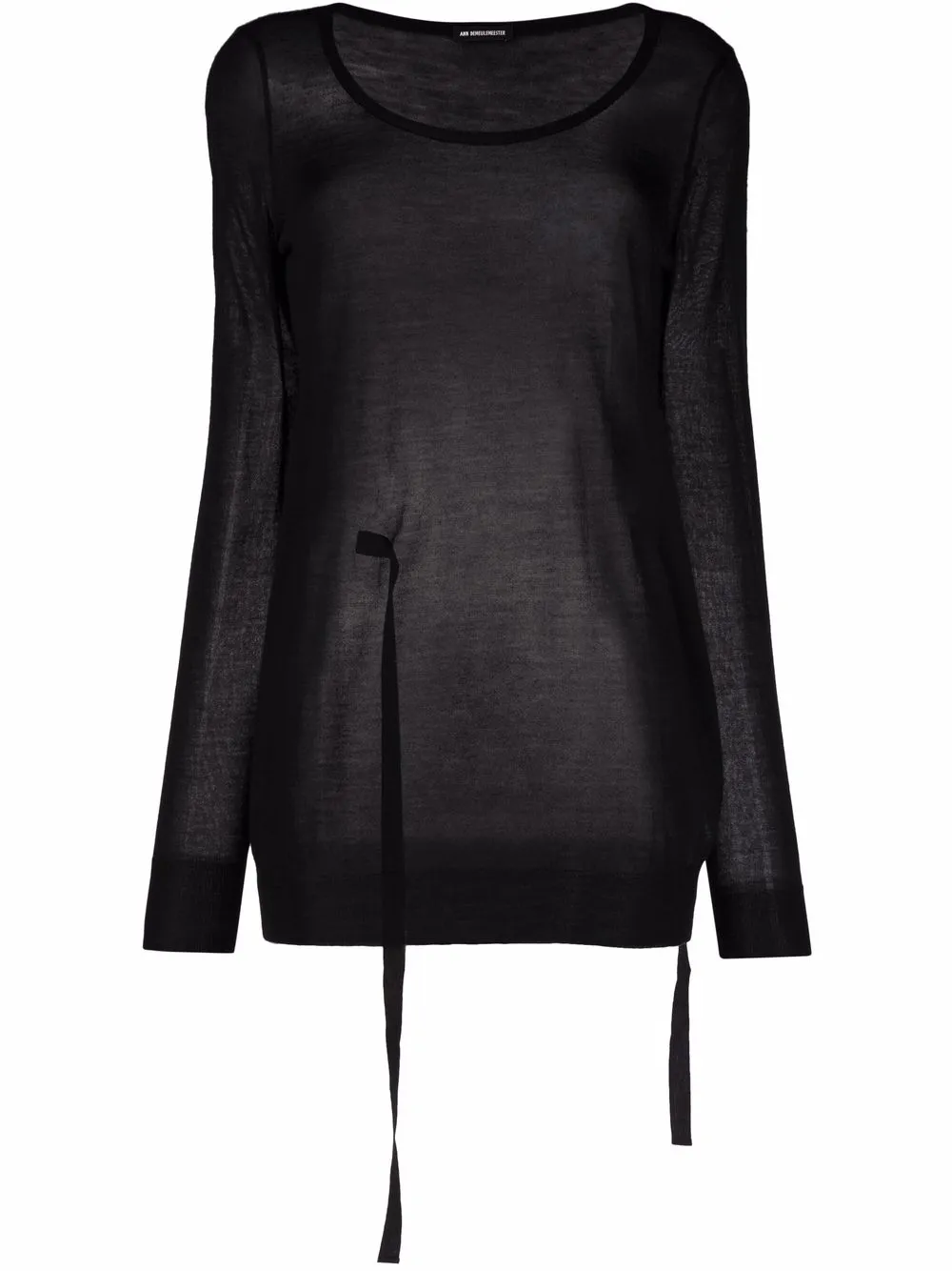 

Ann Demeulemeester tie-fastened knitted top - Black
