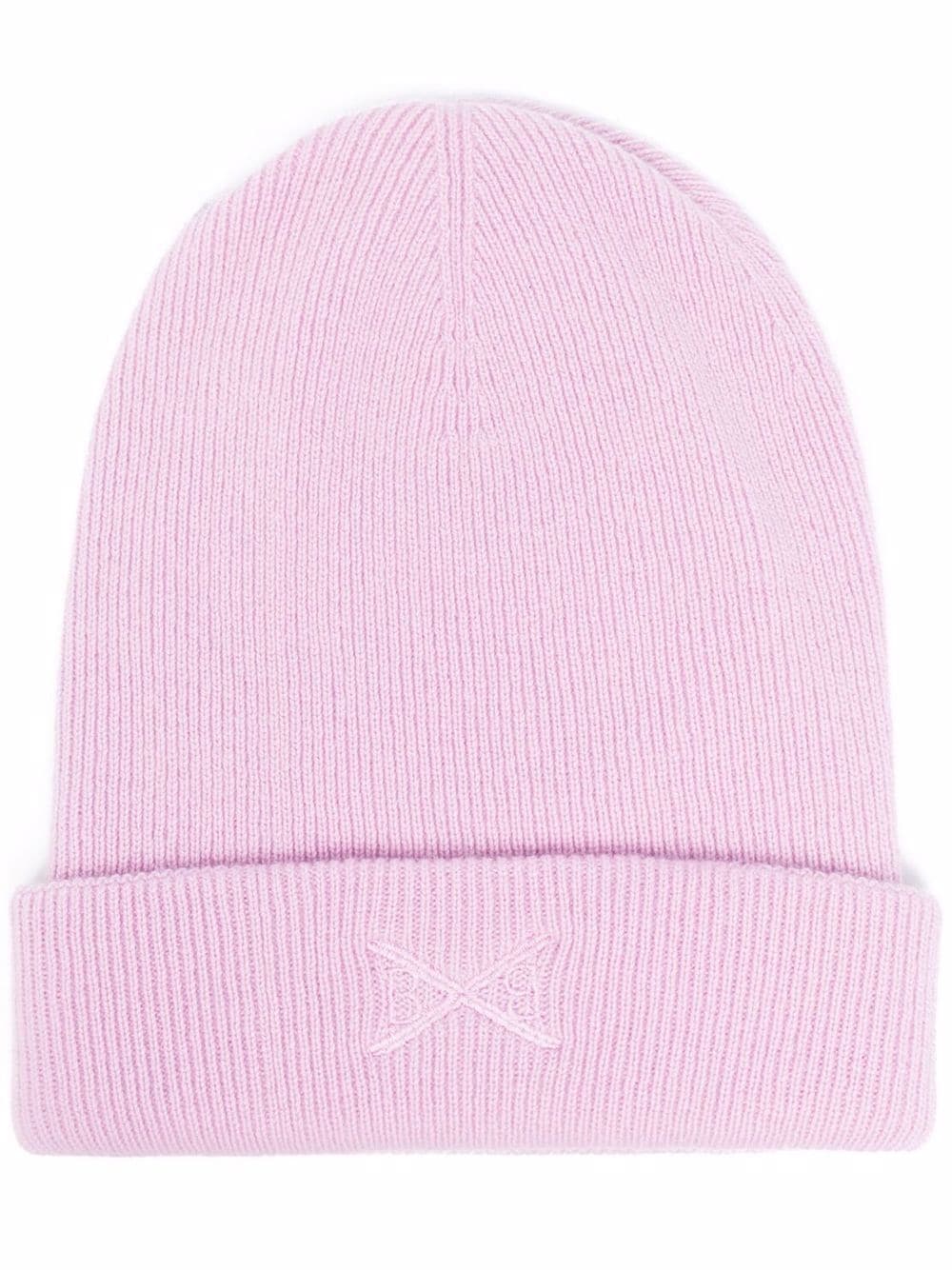 embroidered cashmere beanie