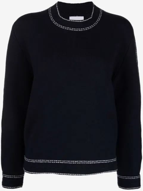 Barrie contrasting-stitch jumper
