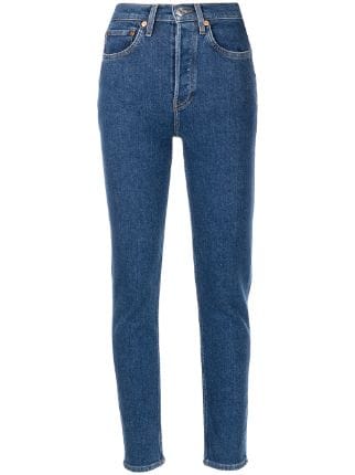 RE/DONE High Rise Ankle Crop Jeans - Farfetch