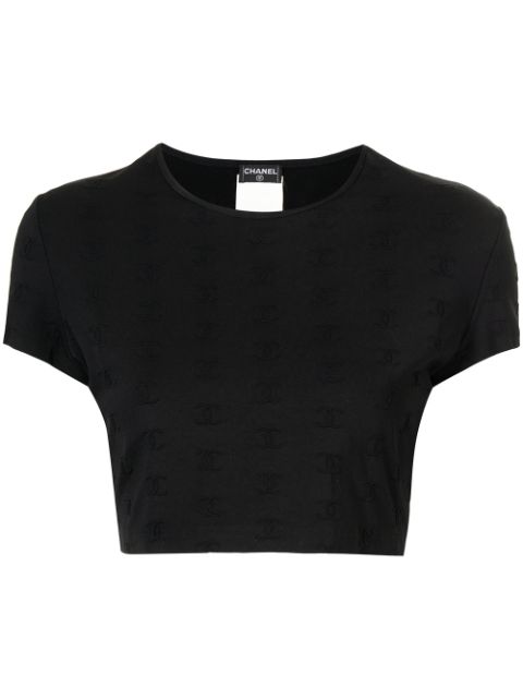 CHANEL 1997 CC logo-embroidered crop top Women