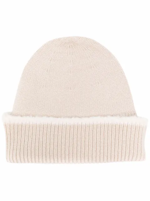Barrie cashmere ribbed beanie