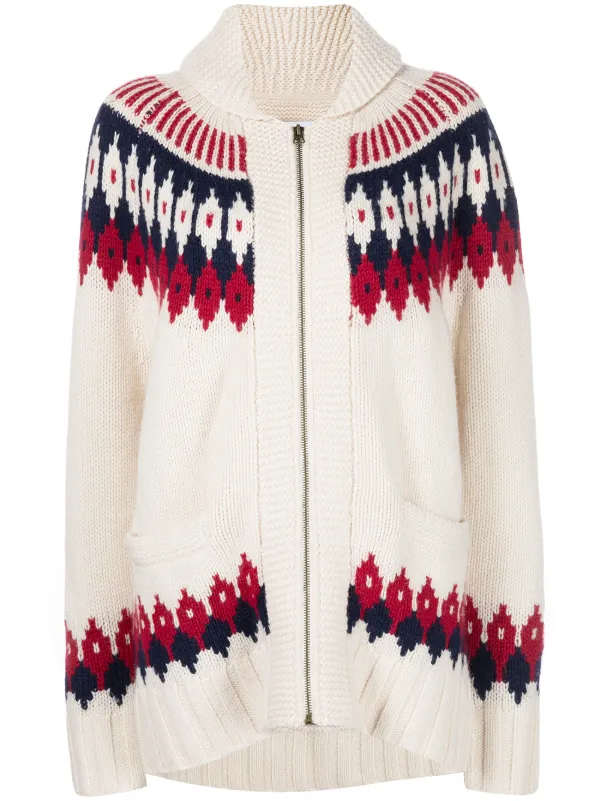 RE/DONE 50s Intarsia Knit Zipped Cardigan - Multicolour