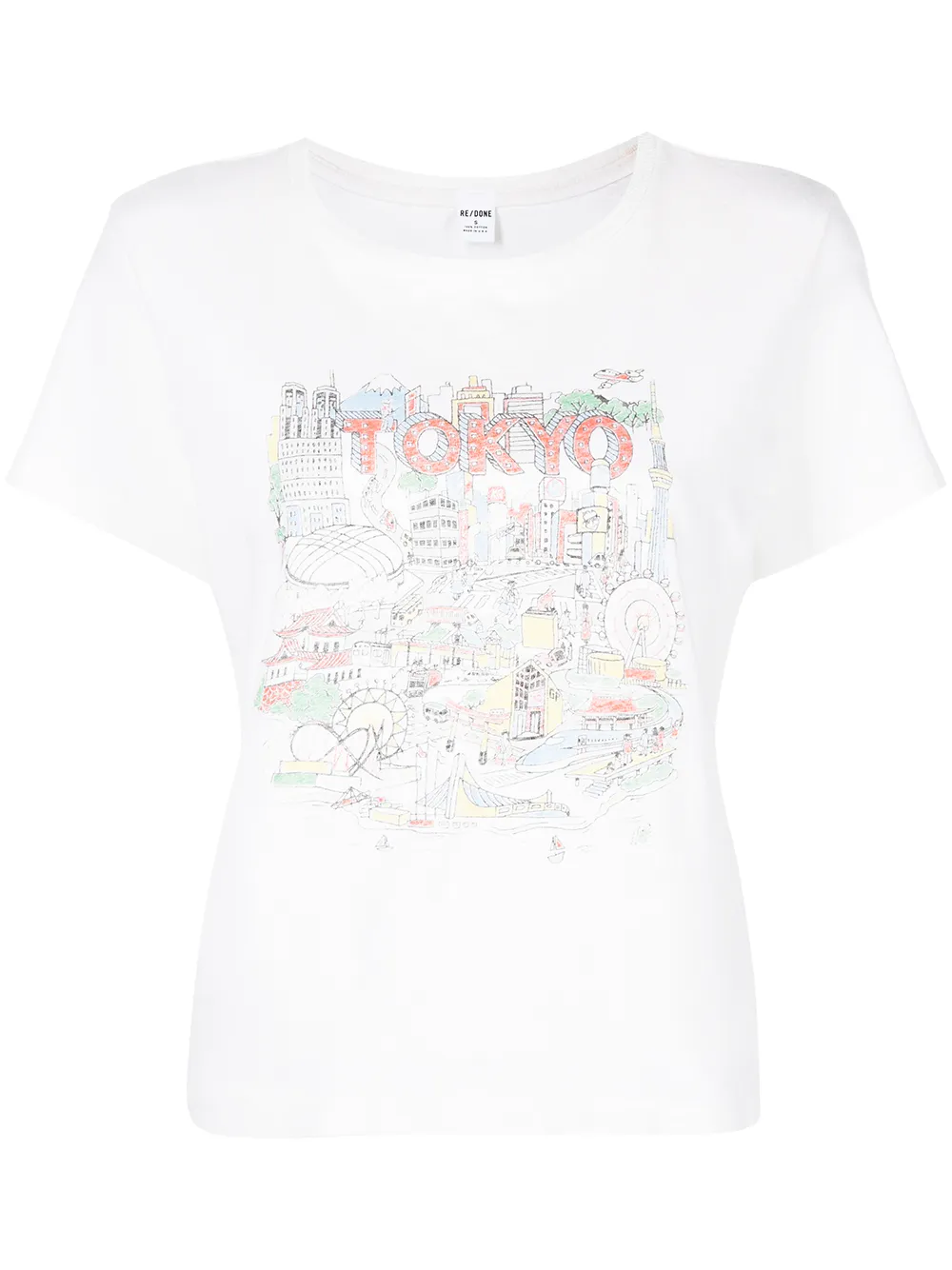 

RE/DONE playera con motivo Tokyo - Blanco