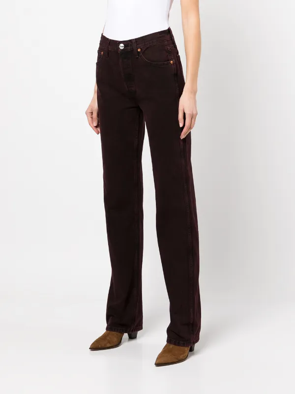 Shop RE/DONE velvet straight leg jeans 