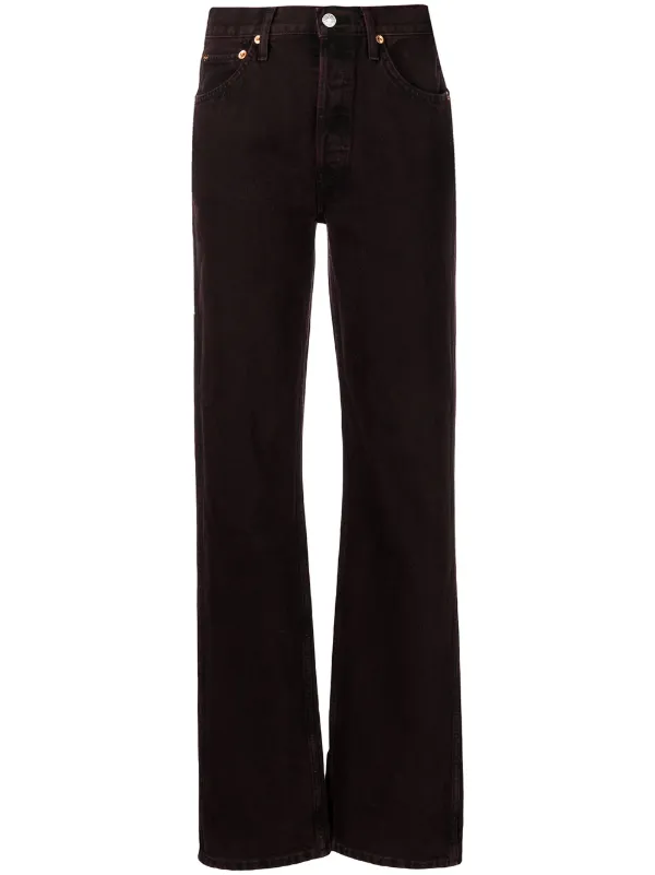 Shop RE/DONE velvet straight leg jeans 