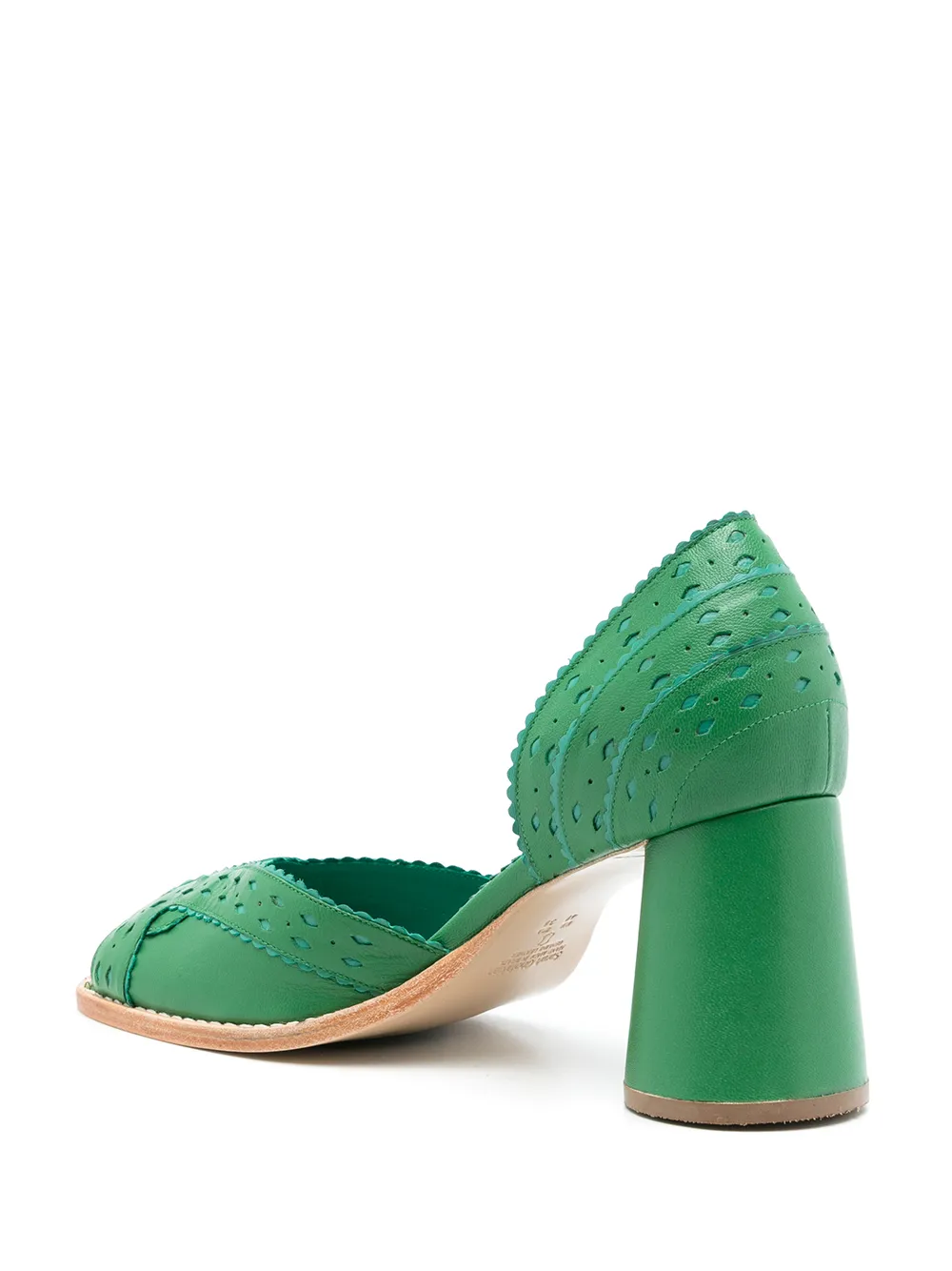  Sarah Chofakian Secret Garden Leather Pumps - Green 