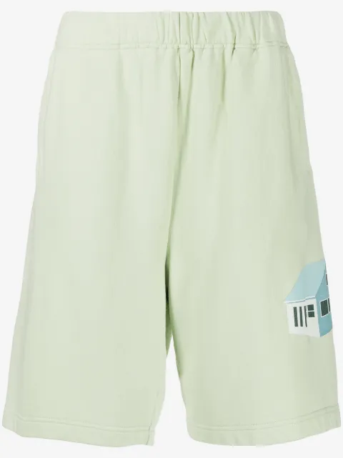 Undercover house print wide-leg shorts