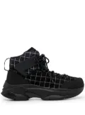 Undercover lace-up checked ankle boots - Black