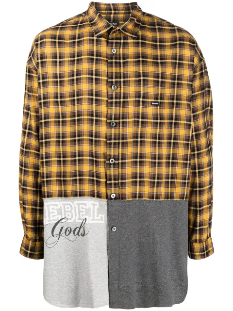 Undercoverism camisa a cuadros con diseño patchwork