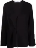 Off-White slogan-print tied-sleeves blouse - Black