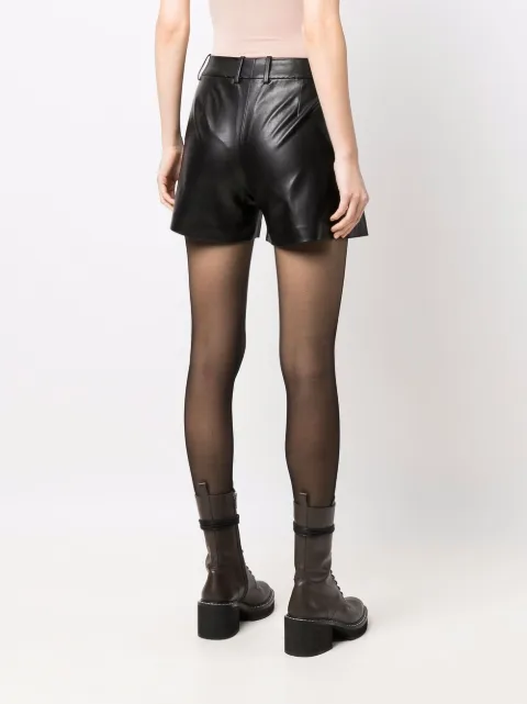 waisted faux leather shorts for women 