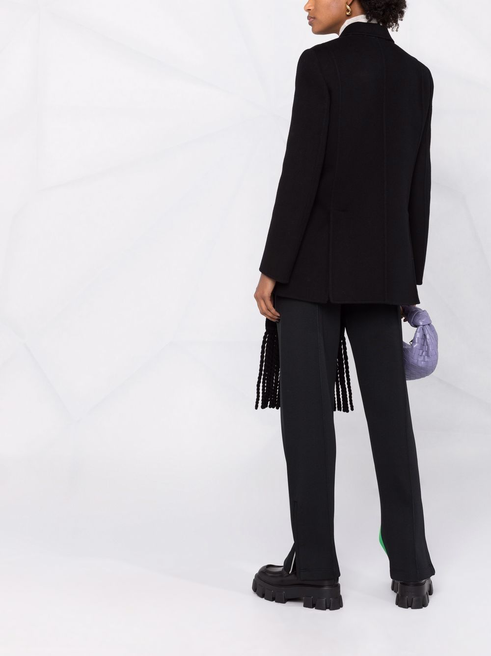 фото Fendi двубортное пальто с бахромой