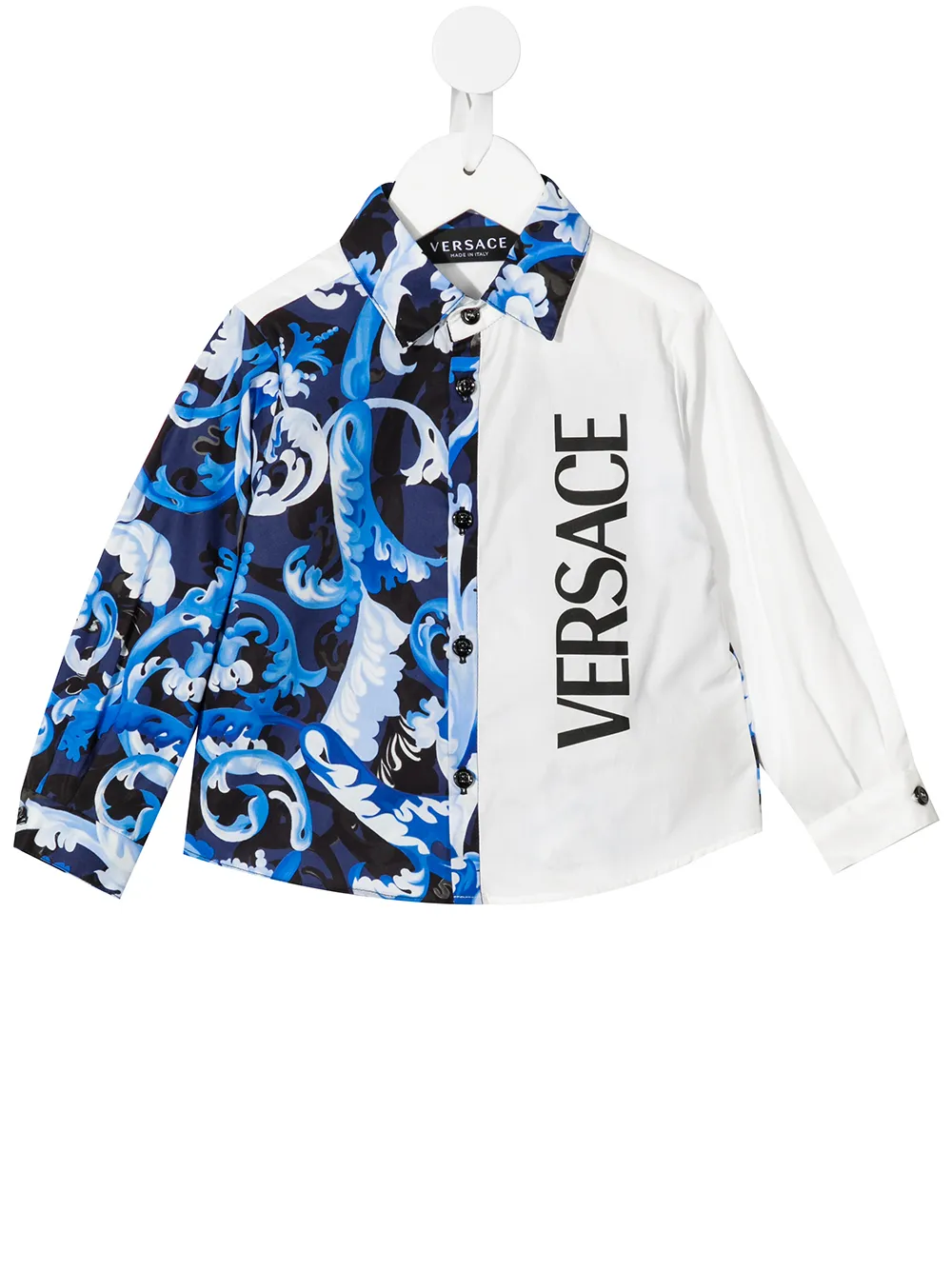 

Versace Kids baroque-pattern print shirt - White