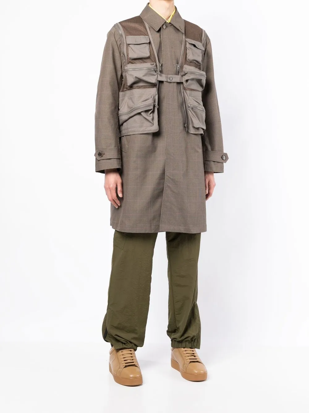 Undercover check-pattern patch-pocket coat | Coats | Image 3